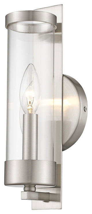 Wall Sconce With Clear Glass, Brushed Nickel