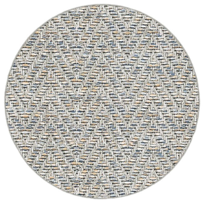 Couristan Tortola Indoor/Outdoor Accent Rugs - 50+ Custom Sizes, Ash, Round 6'