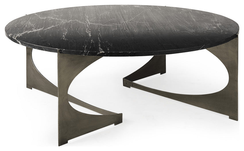 Contemporary Black Marble Coffee Table