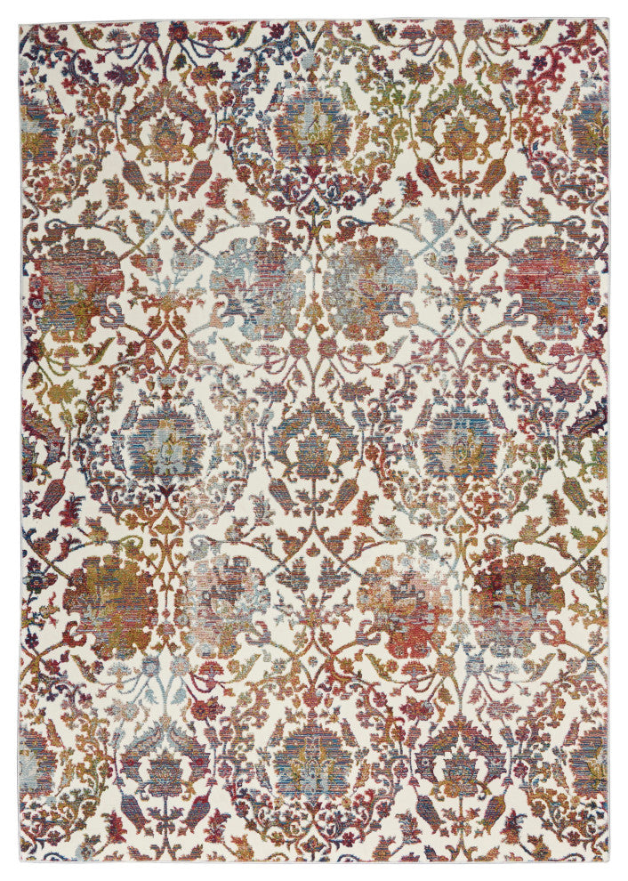 Nourison Ankara Global 4' x 6' White/Multi Vintage Indoor Area Rug