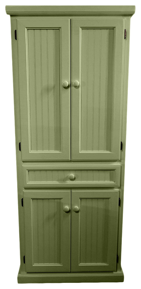 Coastal Wide Kitchen Pantry Cabinet, Summer Sage