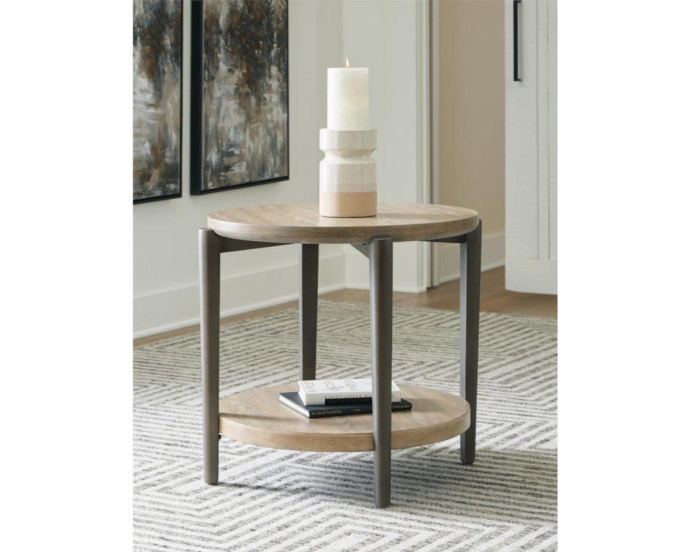Dyonton Light Grayish Brown End Table