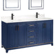 Albia Collection 60" Bathroom Vanity With Sink, Mirror, Countertop, Dark Blue