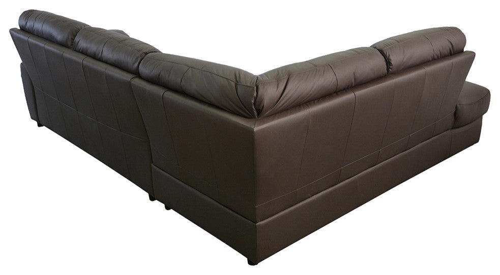Baltica Natural Leather Sectional Sleeper Sofa, Left Corner
