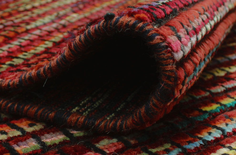 High-Low Chobi Anahit Burgundy Rug, 5'7x8'2