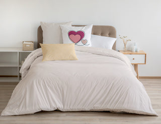 Hearts With Outlines Decorative Throw Pillow, Pink Icing, 18"x18"