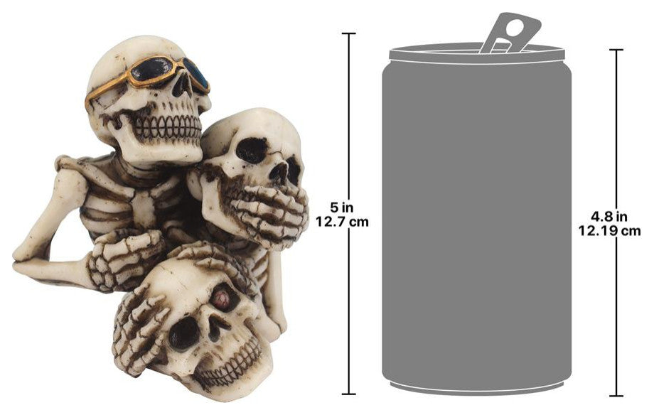 Design Toscano Hear See Speak No Evil Skeleton Pen Holder