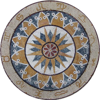 Mosaic Art Work, Signs Gold, 24"x24"