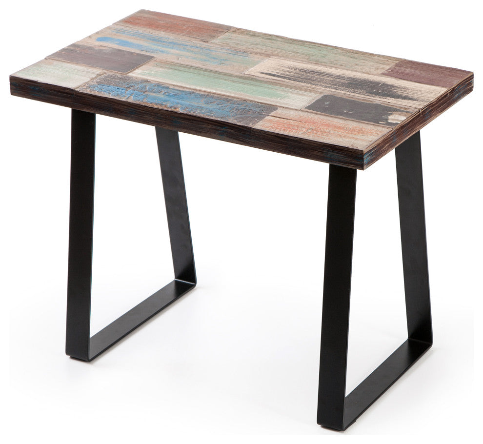 Reclaimed Wood End Table, Multi, 13" X 22" X 20"
