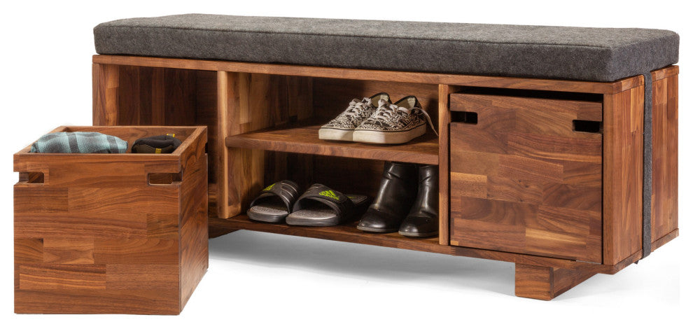 Zuma Wood Storage Box, Solid Walnut, Natural Finish