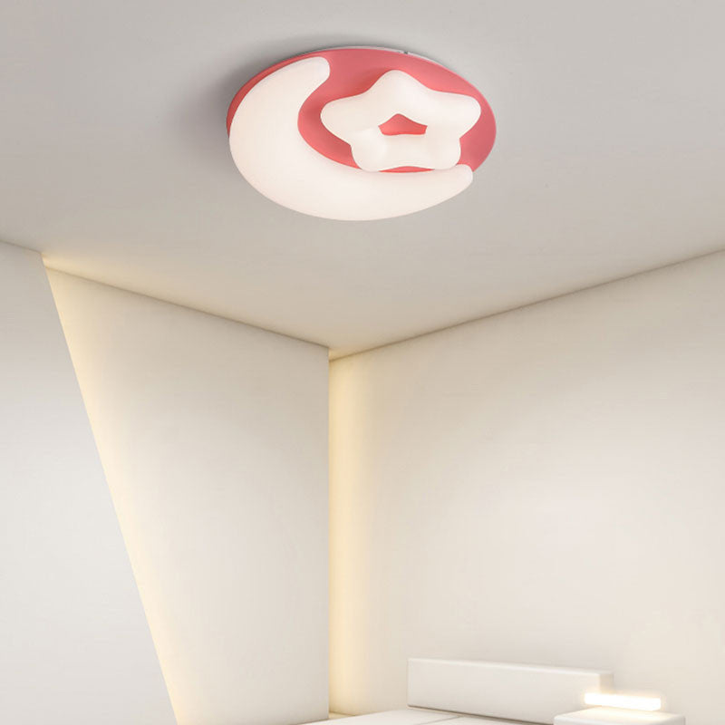 Stavelot | Moon LED Ceiling Lamp For Kids Room, Pink