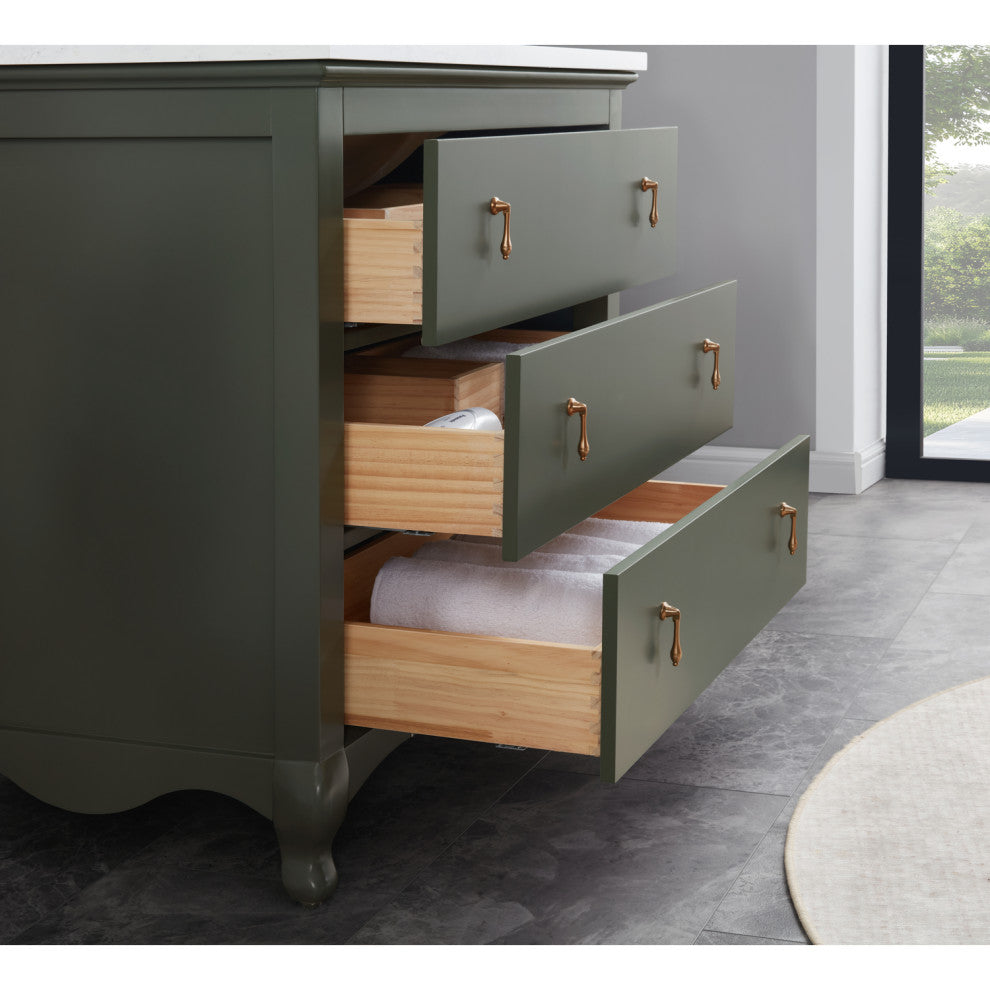 Legion Furniture WS2512 Series Bathroom Sink Vanity, Pewter Green, 36", Artificial Stone Top, Single Sink