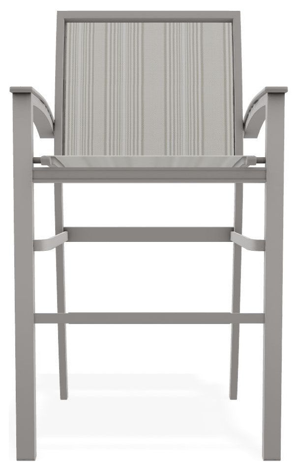 Bazza Sling Bar Height Stackable Outdoor Stool, Harbor/Warm Gray