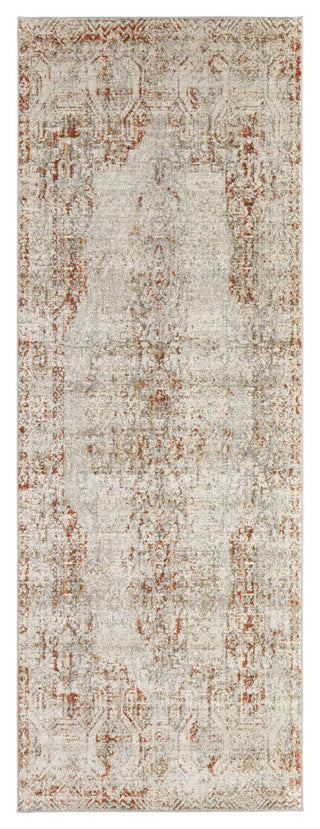 Frencess R39GK Transitional/Casual/Vintage Rug, Gray/Rust, 2'6"x8' Runner