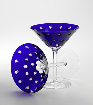 Galaxie Martini Glasses Blue Crystal, Set Of 2