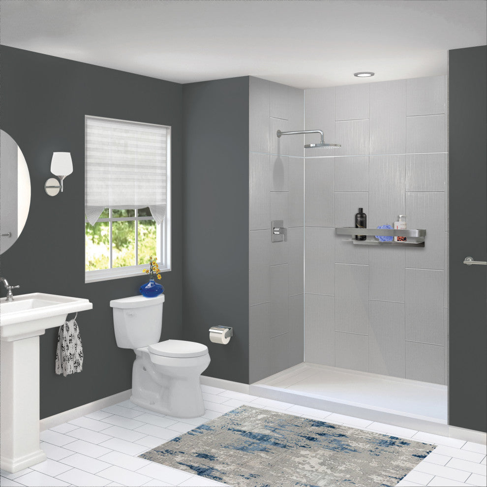 Transolid PWKX60367224-240 Prodigy 60"x36"x96" Shower Wall Kit, Grey Vertical