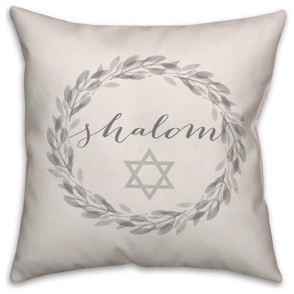 Shalom Wreath 18"x18" Throw Pillow