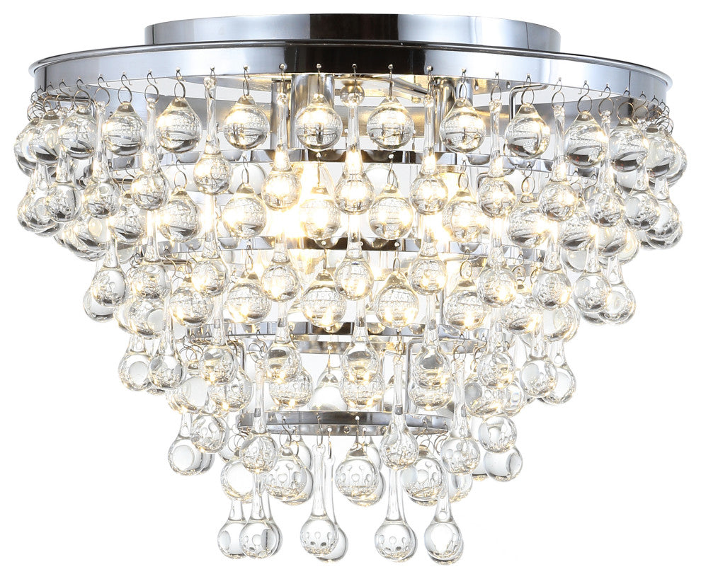 Toronto 16" Metal, Crystal LED Flush Mount, Chrome