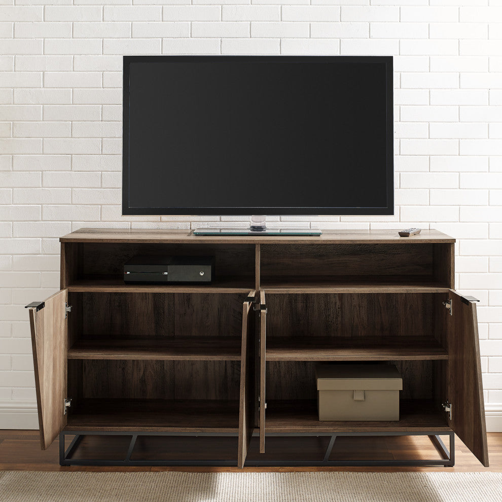 58" Angled Door Sideboard, Reclaimed Barnwood