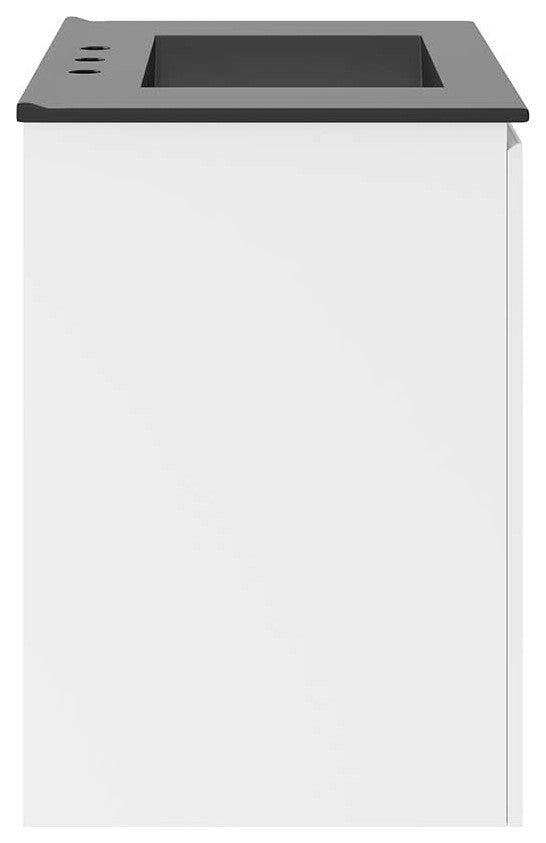 Bryn 30" Wall-Mount Bathroom Vanity, White Black