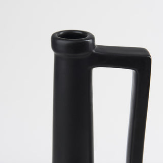 Burton Black Ceramic Jug Style Vase, 16"