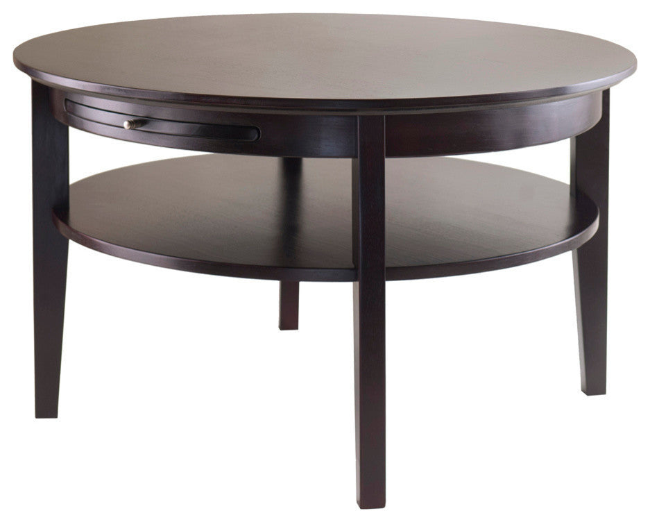 Amelia Round Coffee Table With Pull Out Tray