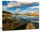 Clouds Reflecting in Mountain Lake, Oversized Landscape Canvas Art, 60"x28"