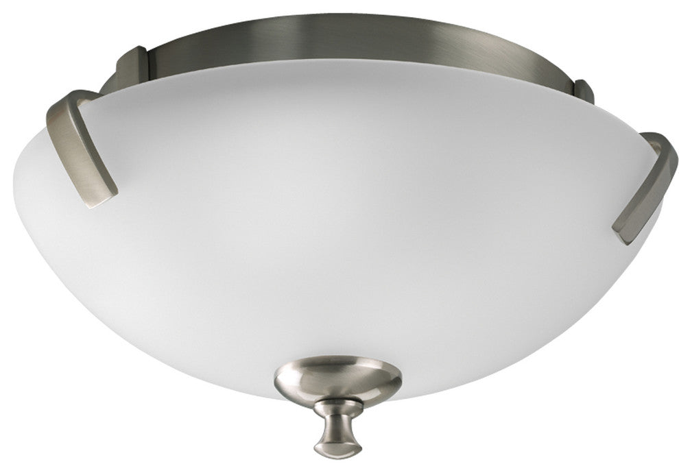 Progress Lighting 2 Light Flush Mount Close-To-Ceiling, Brushed Nickel