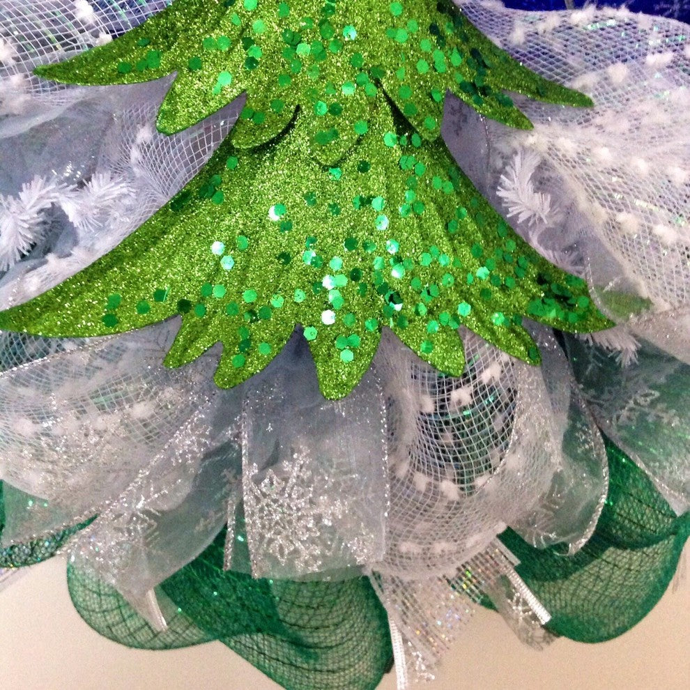 Winters Night Handmade Deco Mesh Wreath