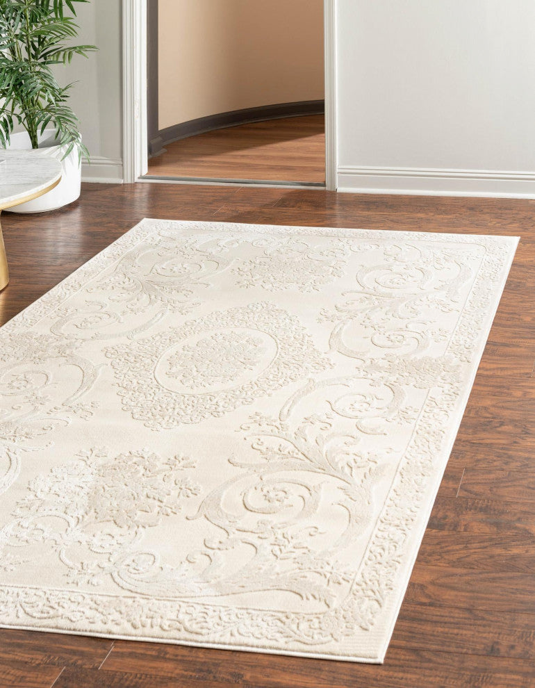 Unique Loom Diana Finsbury Rug, Ivory, 4'x6'