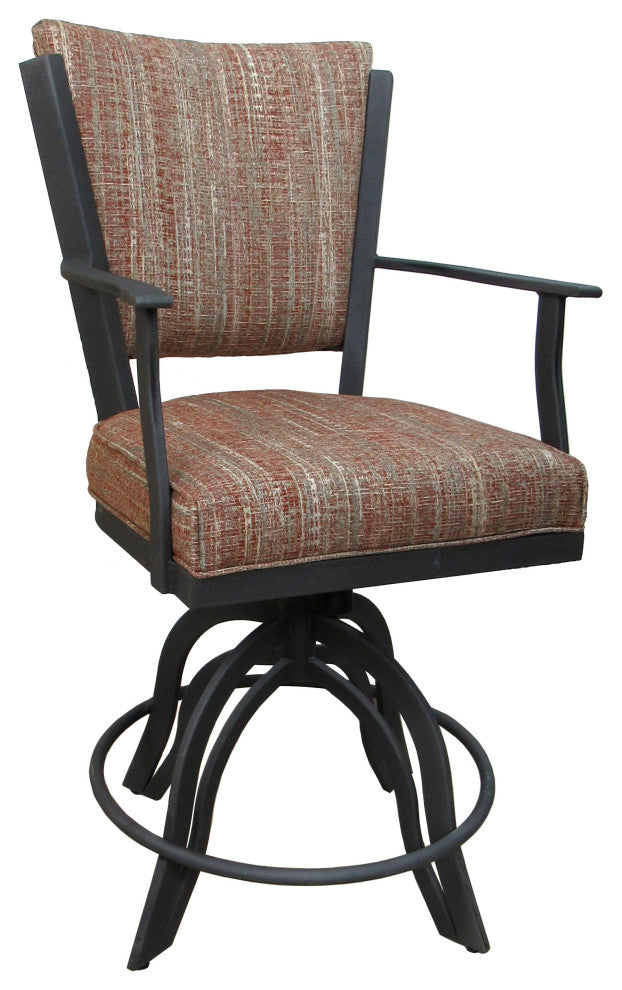 Montana Swivel Tilt Metal 30" Bar Stool or Counter 26" on A Base, Watusi Madder, Gray, 26"