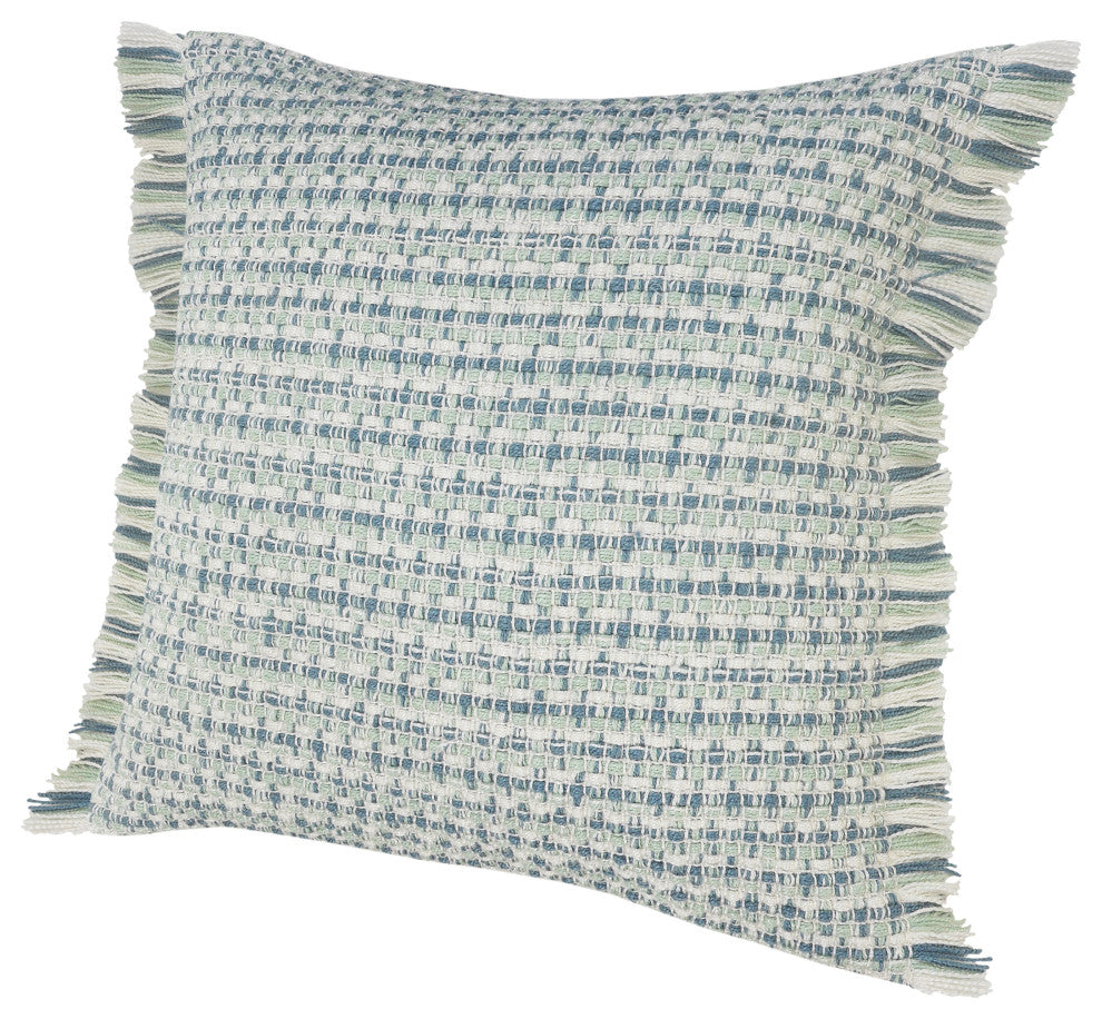 Interwoven Coastal Delight Fringed Throw Pillow