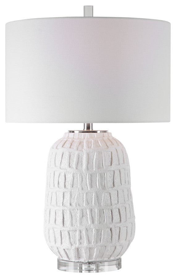Uttermost 1-Light Caelina Textured White Table Lamp, 28283-1