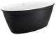 59" Acrylic Freestanding Oval Non-Whirlpool Soaking Bathtub, Black White