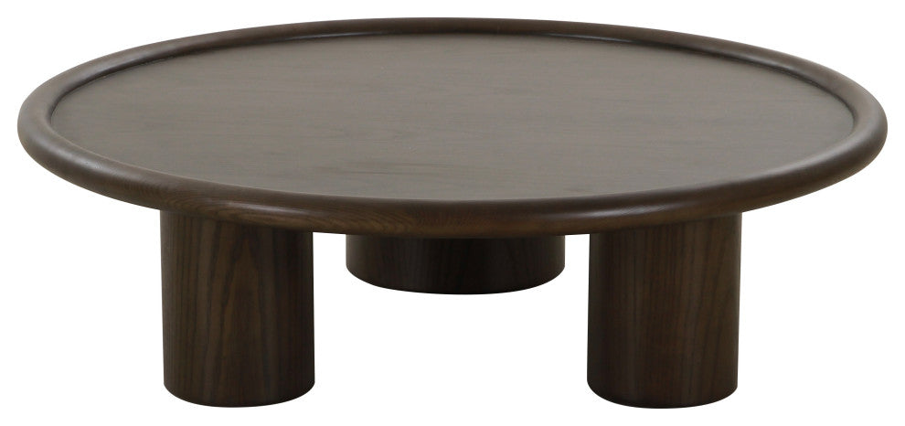 Strauss Contemporary Brown Ash Round Coffee Table