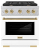 ZLINE 30" Gas Range, DuraSnow With White Matte SGRSZ-WM-30-CB