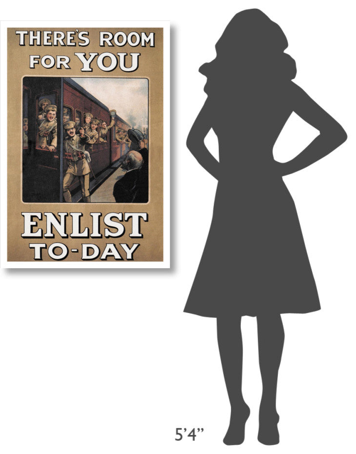 "WWI: There's Room for You: Enlist Today" Paper Print by W.A. Fry, 26"x38"