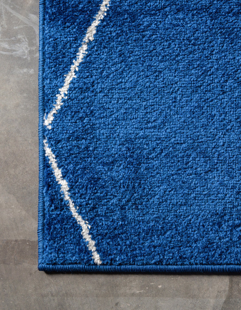 Unique Loom Light Blue Geometric Trellis Frieze 5' 0 x 8' 0 Area Rug