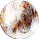 Colored Smoke Brown, Abstract Digital Art Round Metal Wall Art, 38"