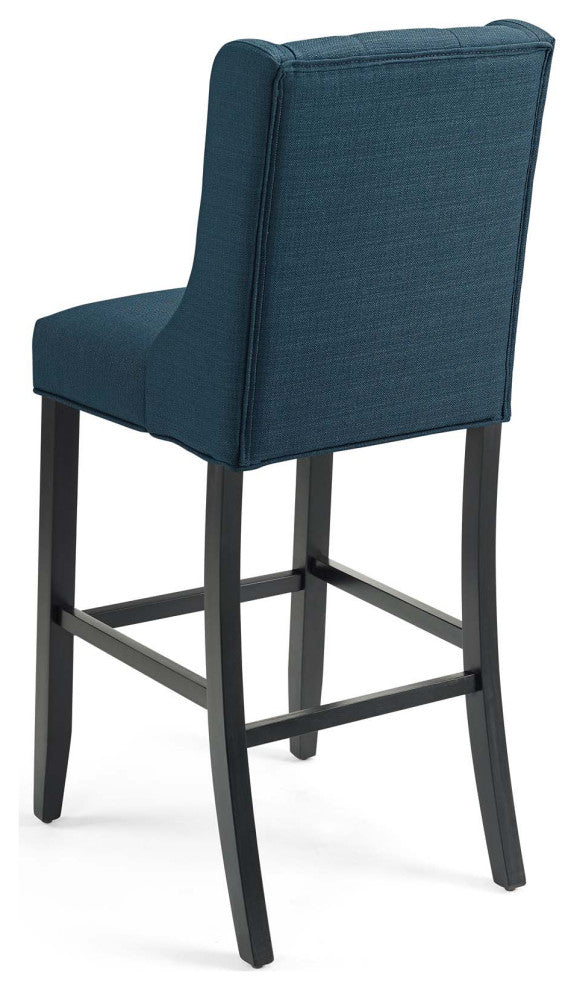 Bar Stool Chair Barstool, Set of 2, Fabric, Wood, Navy Blue, Modern, Bar Pub