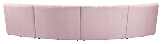 Infinity Channel Tufted Velvet Modular Chair, Pink, 4 Piece