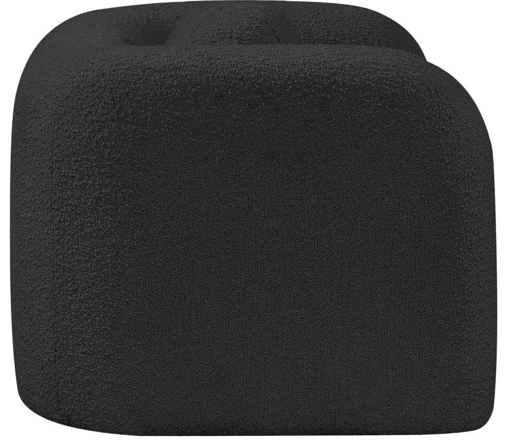 Emory Boucle Fabric Upholstered Upholstered Chair, Black