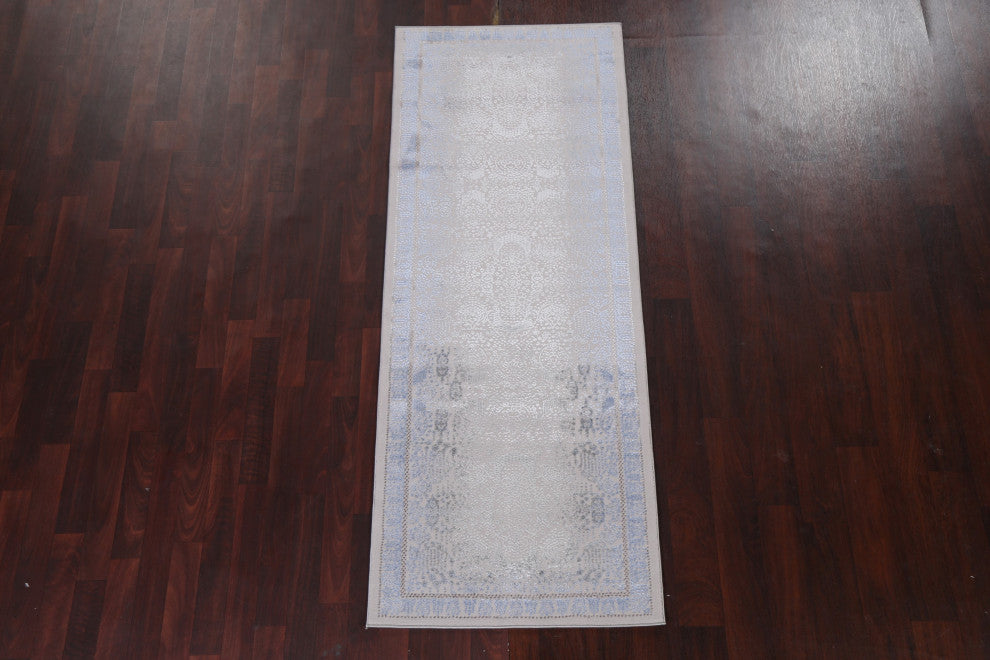 Geometric Damask Turkish Transitional Oriental Rug Home Decor Carpet 3x8