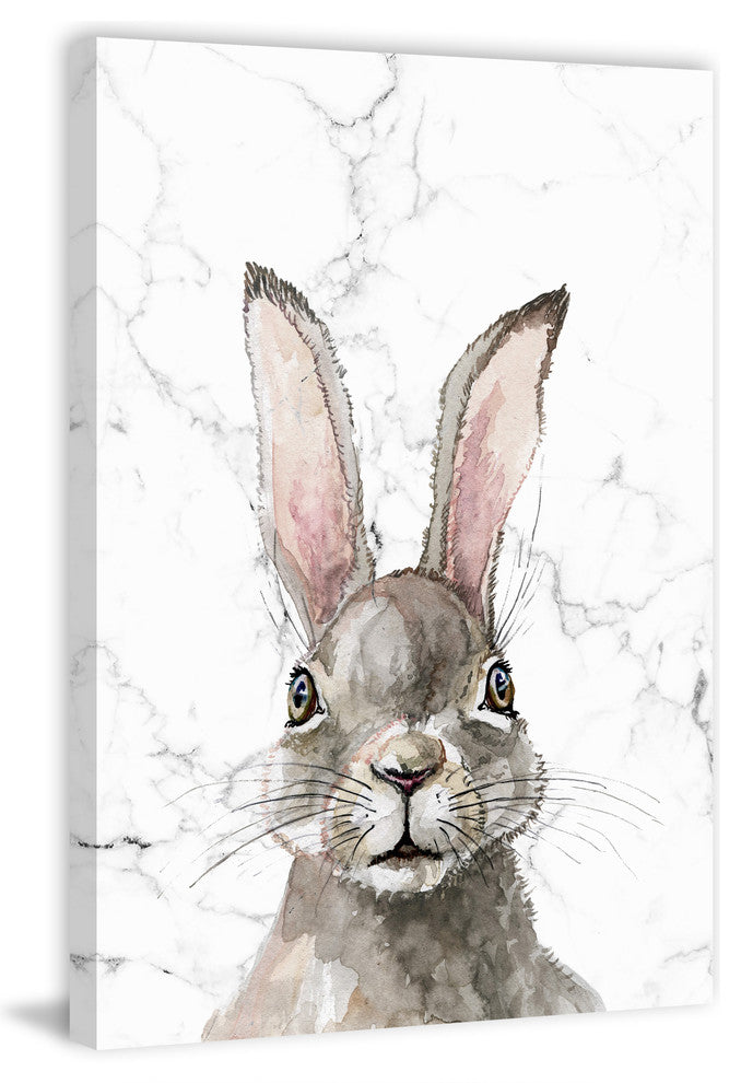 "Thinking Rabbit" Painting Print on Wrapped Canvas, 24"x36"