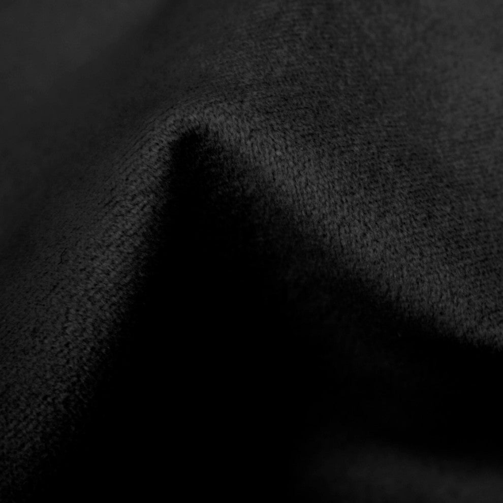 Williams California King Nail Button Tufted Wingback, Velvet Black