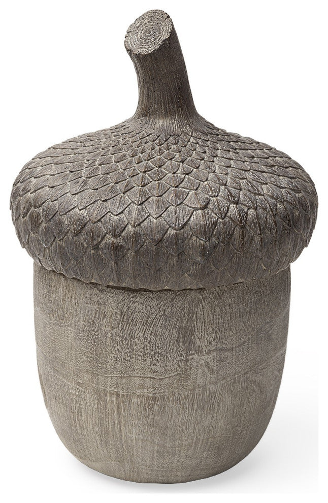 Brown Resin Acorn Shaped Decorative Box