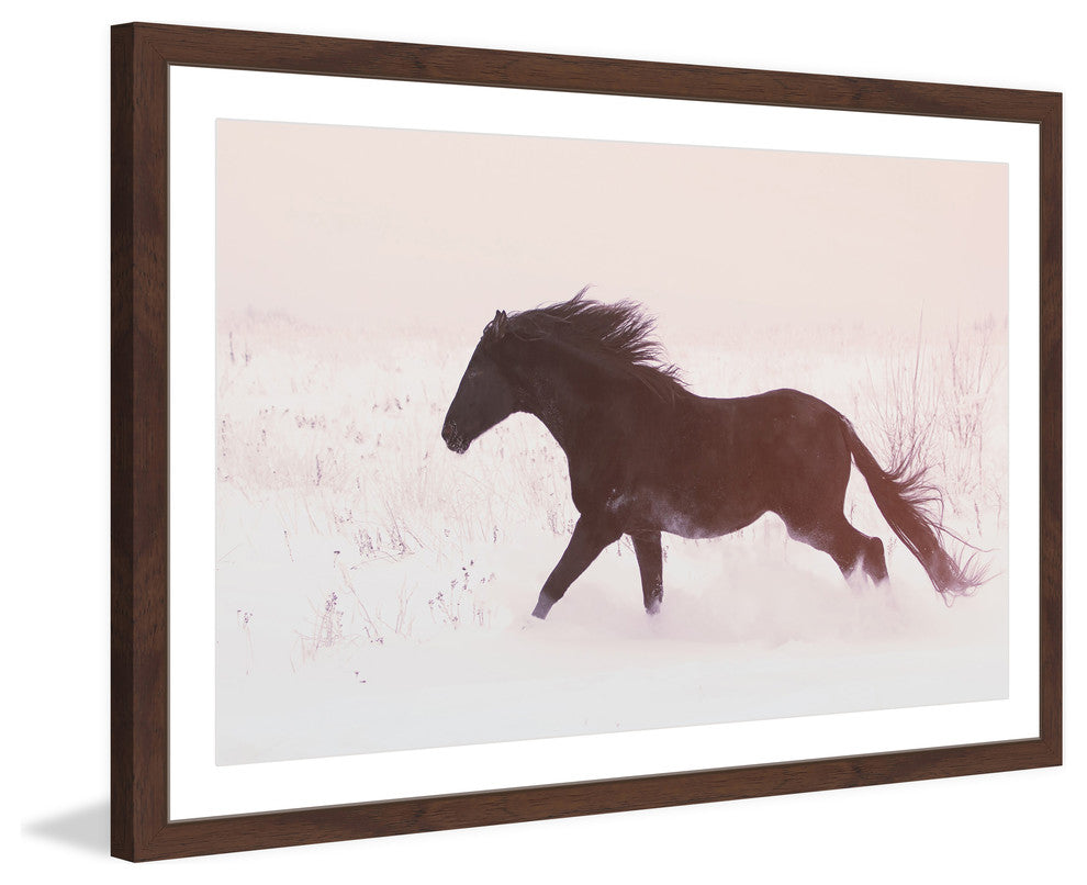 Marmont Hill, "Black Beauty Gallops" Framed Painting Print, 30x20