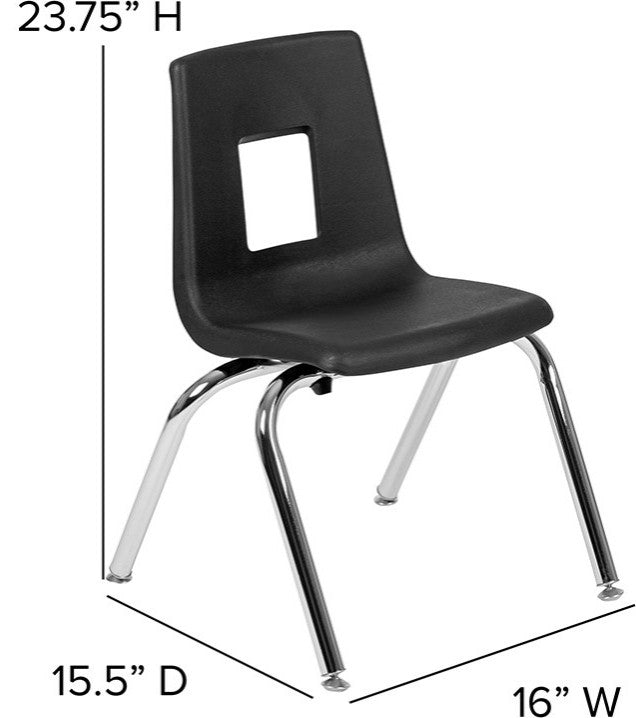 60" Circle Wave Activity Table Set with 14" Student Stack Chairs, Grey