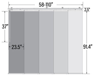 Scarlet 5-Panel Track Extendable Vertical Blinds 58-110"W