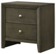Benzara BM269075 Nightstand With 2 Drawers and Panel Base Support, Gray
